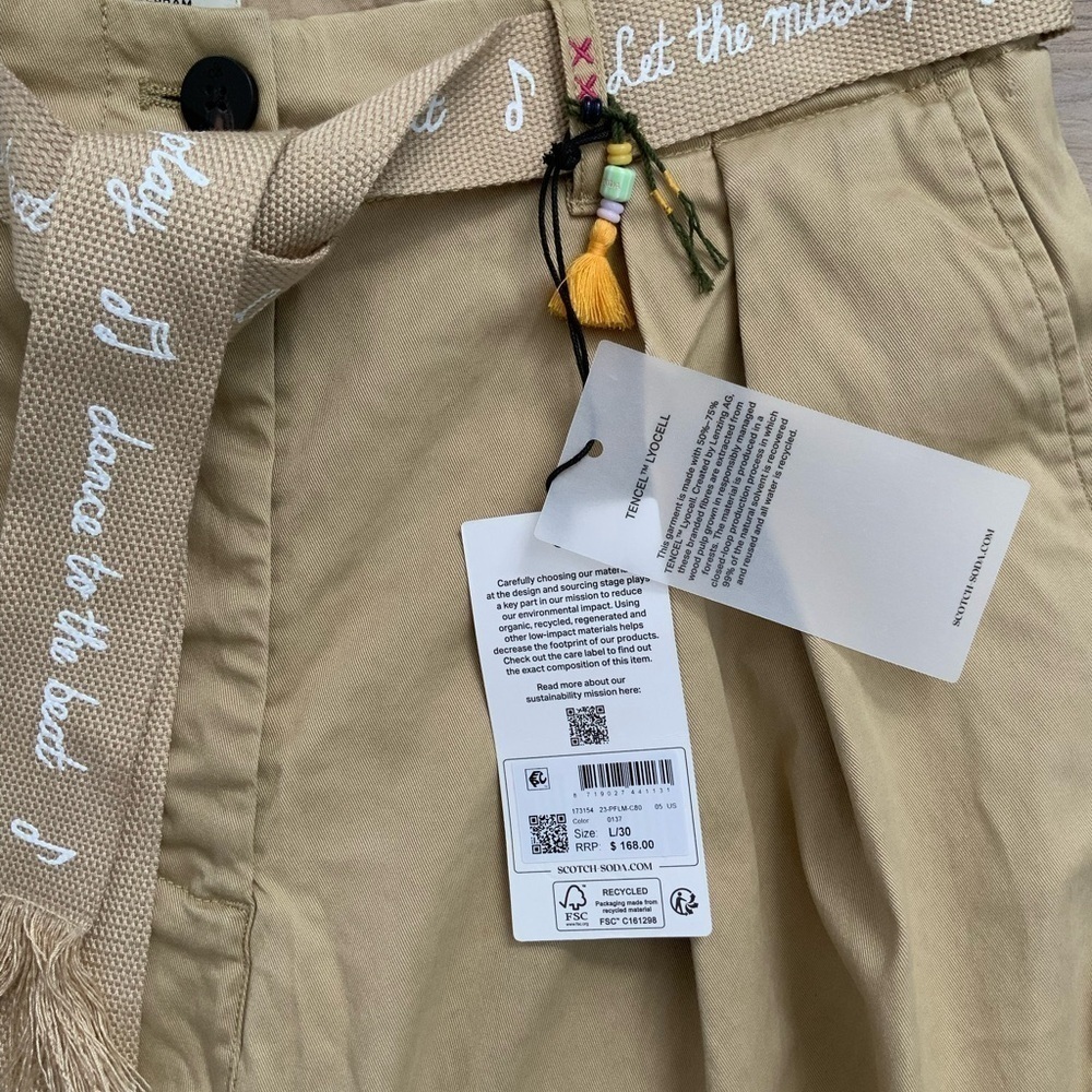 Scotch & Soda Faye High-Rise Relaxed Tapered Leg Paperbag Utility Pant - Picture 3 of 11